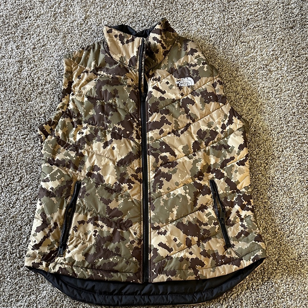 The North Face Camo Quilted Vest - Olive Green, Tan, Brown